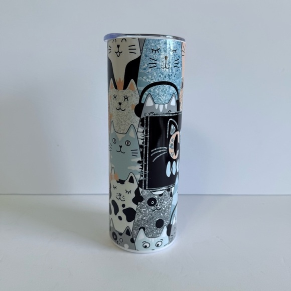Cat Mom 20oz Skinny Tumbler - Picture 3 of 4